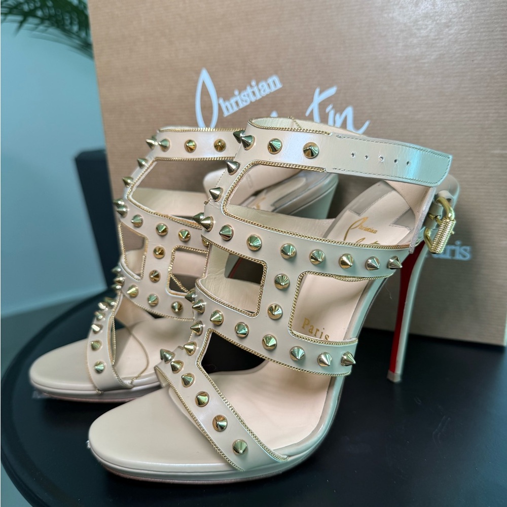 Christian Louboutin Nude Studded Heels